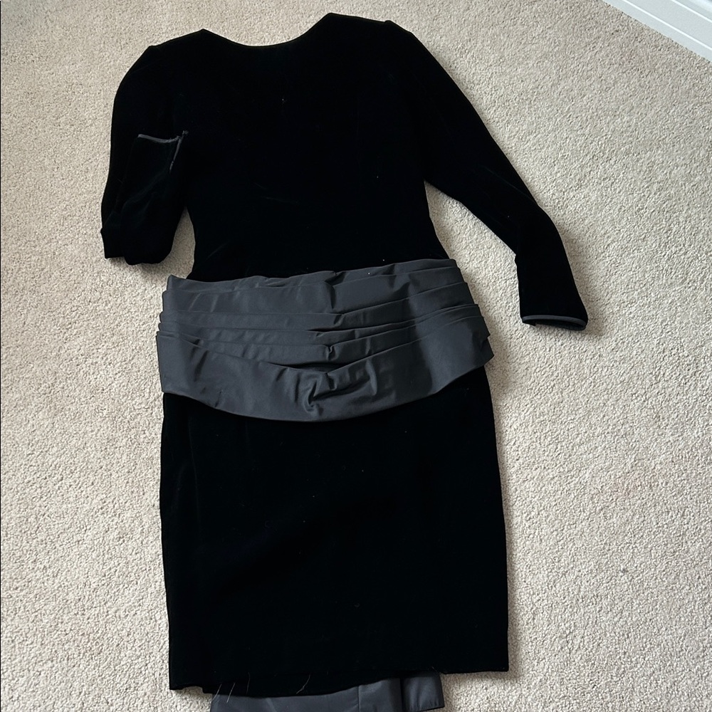 Victor Costa Black Velvet Wedding Dress